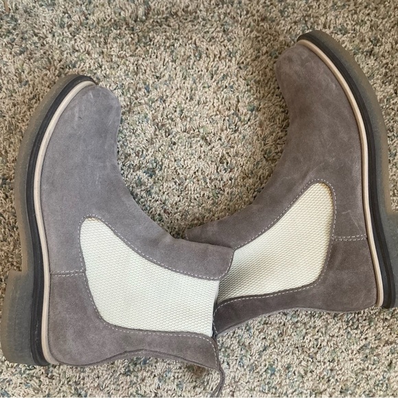 Bueno Free People Suede Chelsea Boots Purple & Cream Sz 39 - Picture 8 of 11